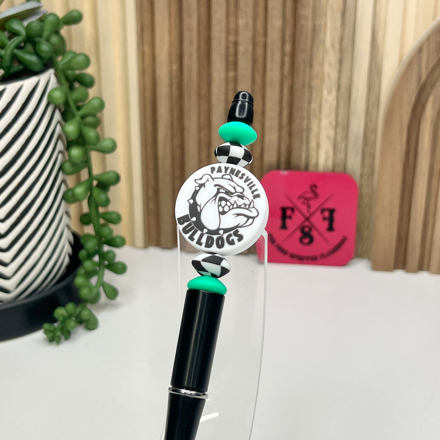 Bulldog Checkered Plastic Pen